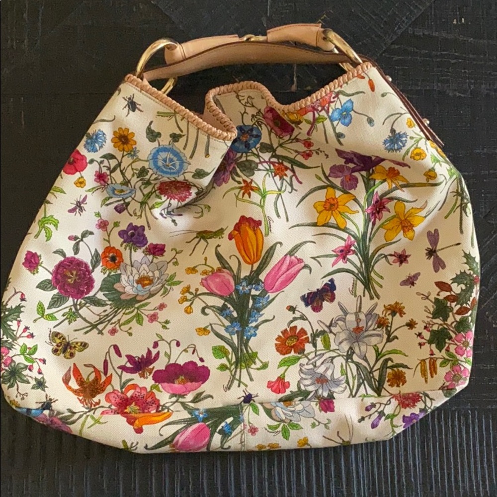 Gucci Floral Handbag authentic